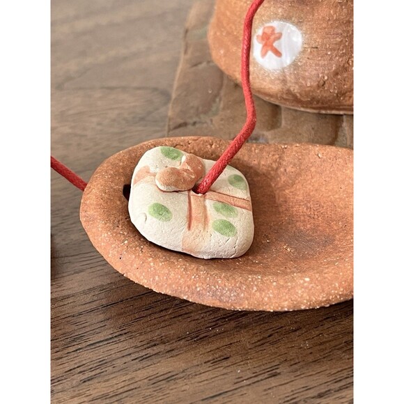 Santa Wood Sign Hand Painted/Red Clay Santa Rudolph Luminary Votive Holder VTG - Picture 13 of 16